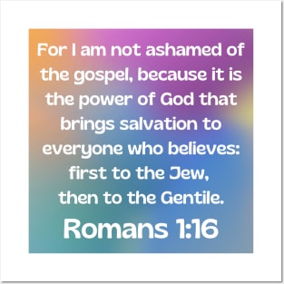 Bible Verse Romans 1:16 Posters and Art